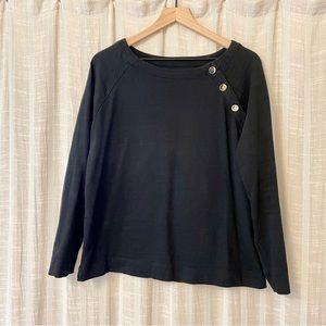 LOFT Black Cotton Top Large